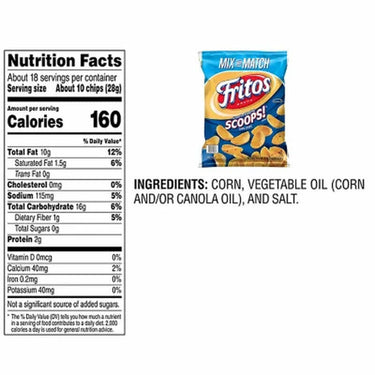 Fritos Scoops! Corn Chips, 18.125 Oz.